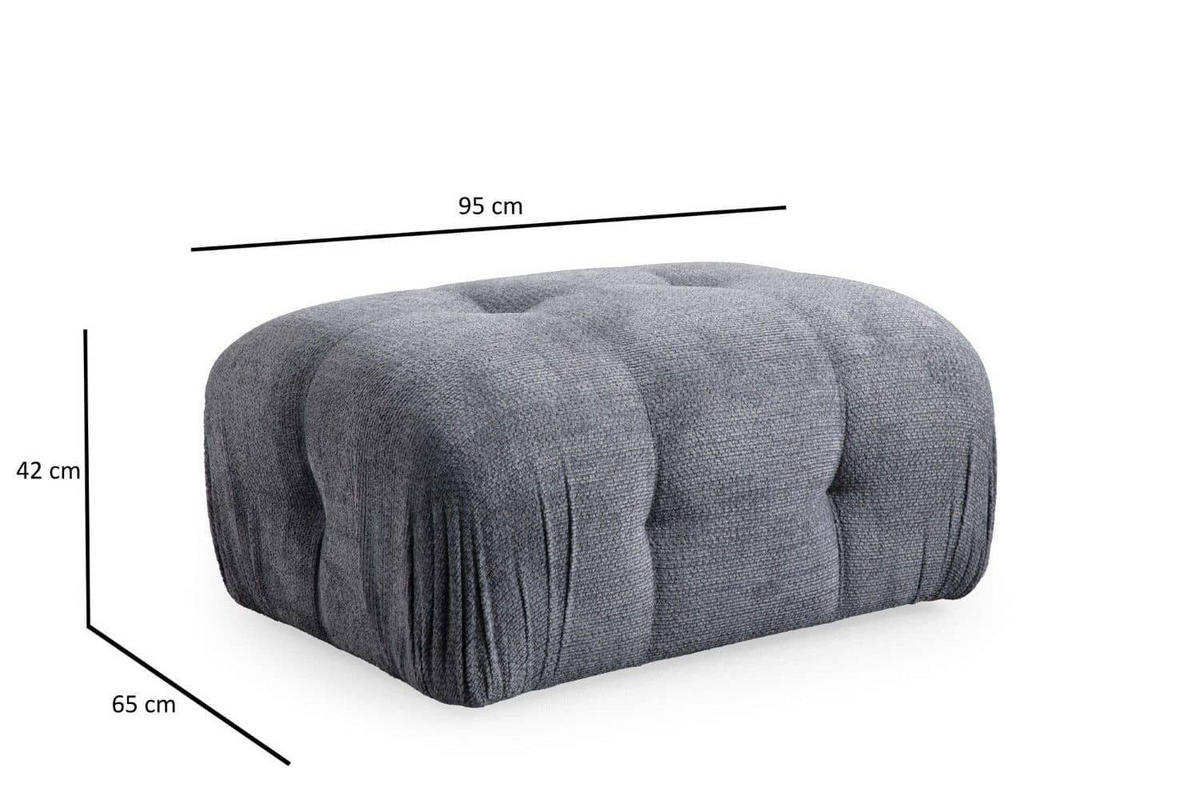 ECKSOFA inklusive Hocker - Schwarz/Grau, Holz/Kunststoff (290/160cm) - myHomelando