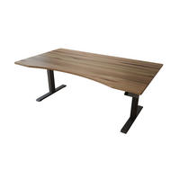 SCHREIBTISCH 180/100/65 - 130 cm elektrisch höhenverstellbar aus Kernbuche ergonomisch - Schwarz/Braun, Holz (100/180/65cm) - MeinMassivholz