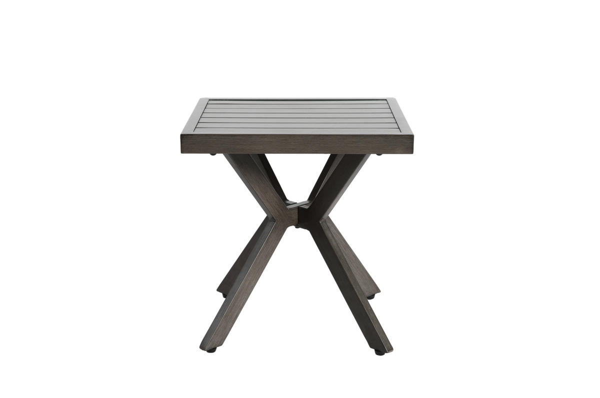BEISTELLTISCH 45/45/47 cm dunkelgrau aus Aluminium für Außenbereich - Dunkelgrau, Metall (45/45/47cm) - OKWISH