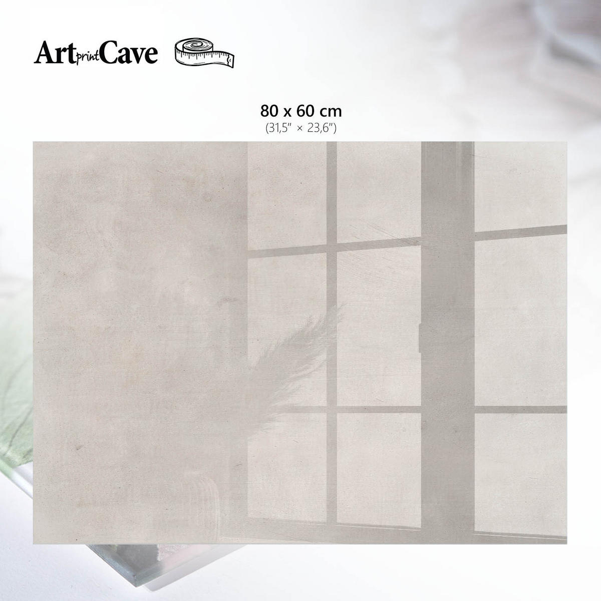 GLASPLATTE 80x60 cm – Zurückhaltende Eleganz - Beige, Glas (0.4/80/60cm) - ArtPrintCave