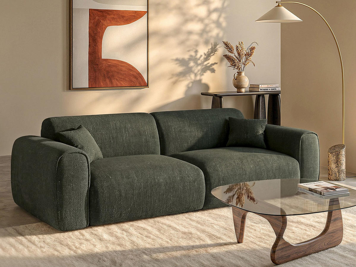 SCHLAFSOFA - 4 Personen - Stoff - Khaki - - Schlammfarben, Textil (236/73/100cm) - Vente-Unique