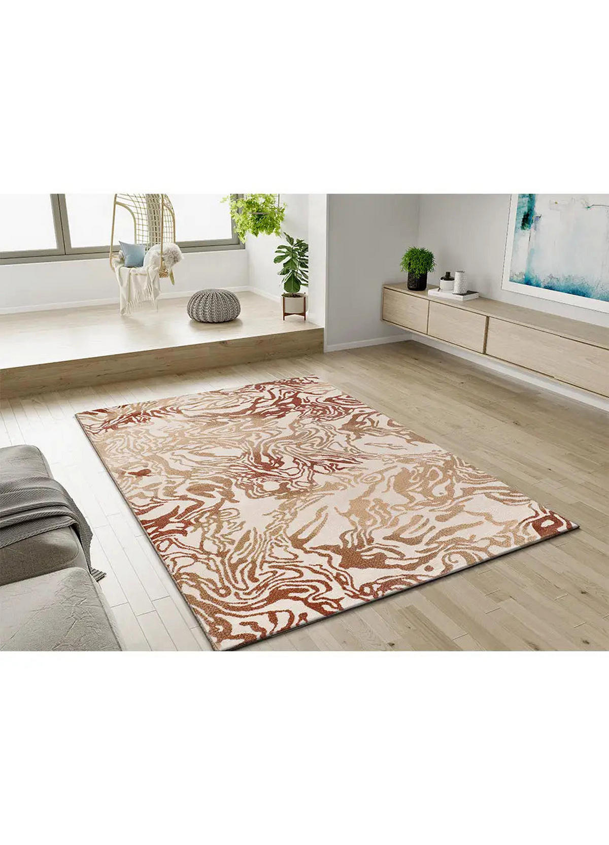 KURZFLORTEPPICH Kupfer / Beige Astra 133/190 cm - Beige/Kupferfarben, Naturmaterialien/Textil (133/190cm) - Atticgo