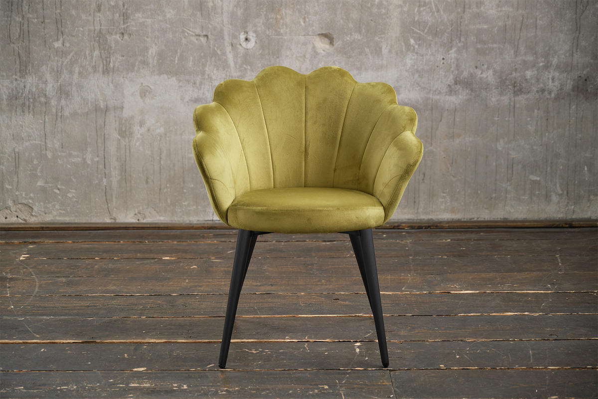 ESSZIMMERSTUHL CARLA Grün Velvet - Schwarz/Grün, Textil (65/79/58cm) - KAWOLA
