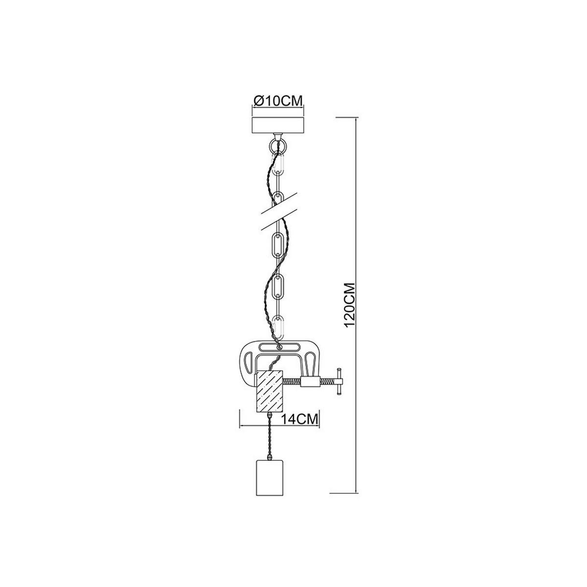 HÄNGELEUCHTE LUDI Holzoptik Braun - Braun, Holz (14/10/120cm)
