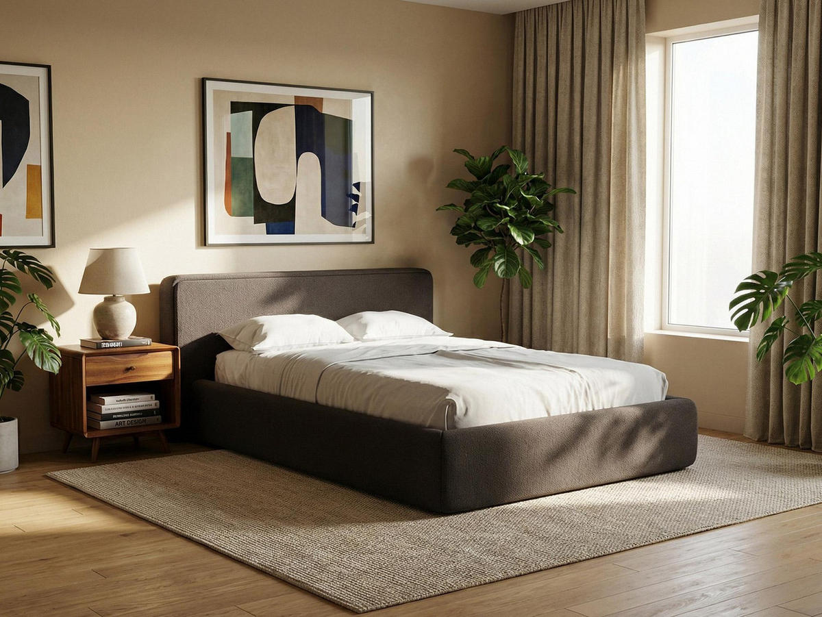 POLSTERBETT mit Bettkasten und Lattenrost 180x225 Grün - Dunkelgrün/Schwarz, Kunststoff/Textil (140/200cm) - Makamii