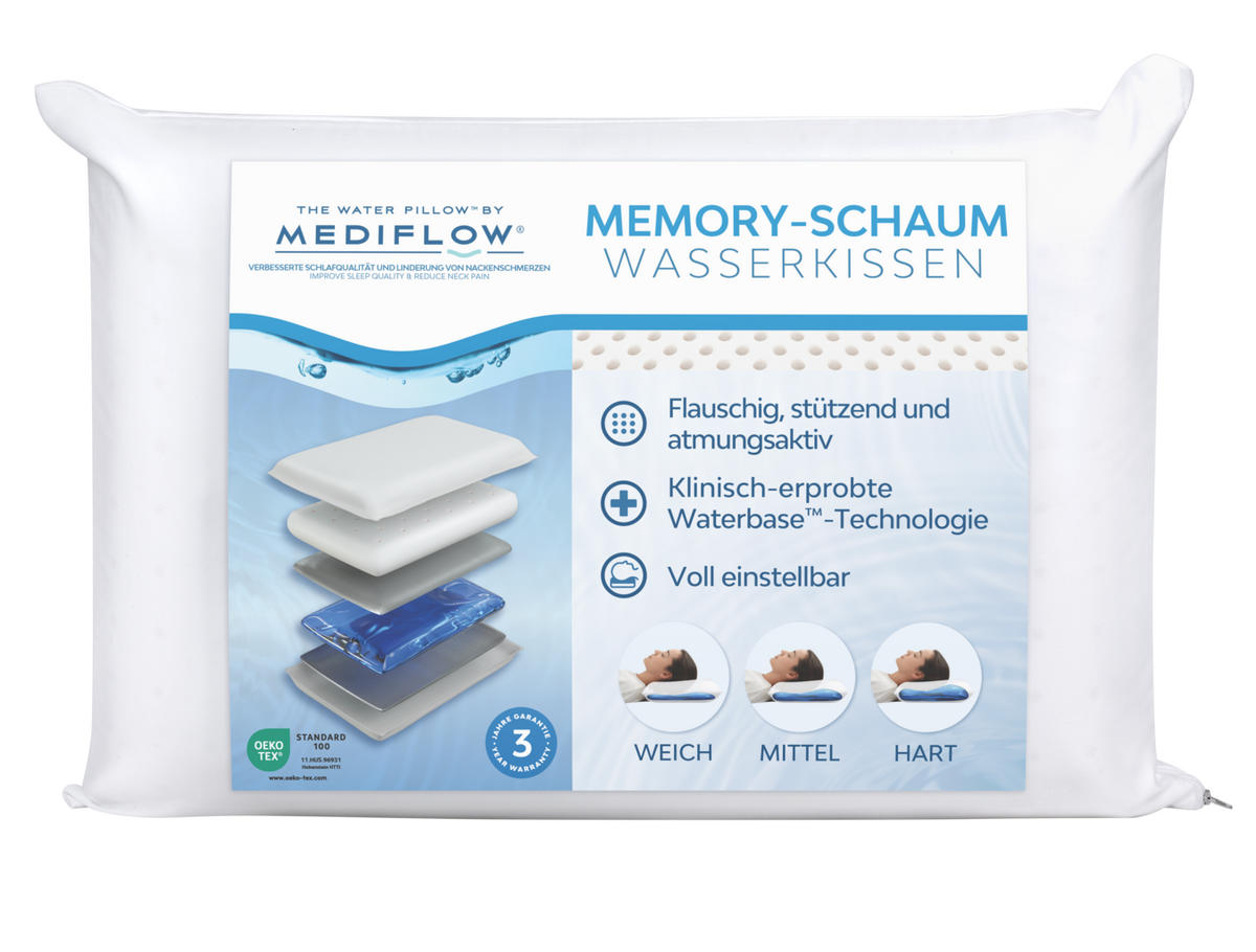 WASSERKISSEN aus Memoryschaum 50x70 cm - Weiß, Textil (50/70cm) - Mediflow