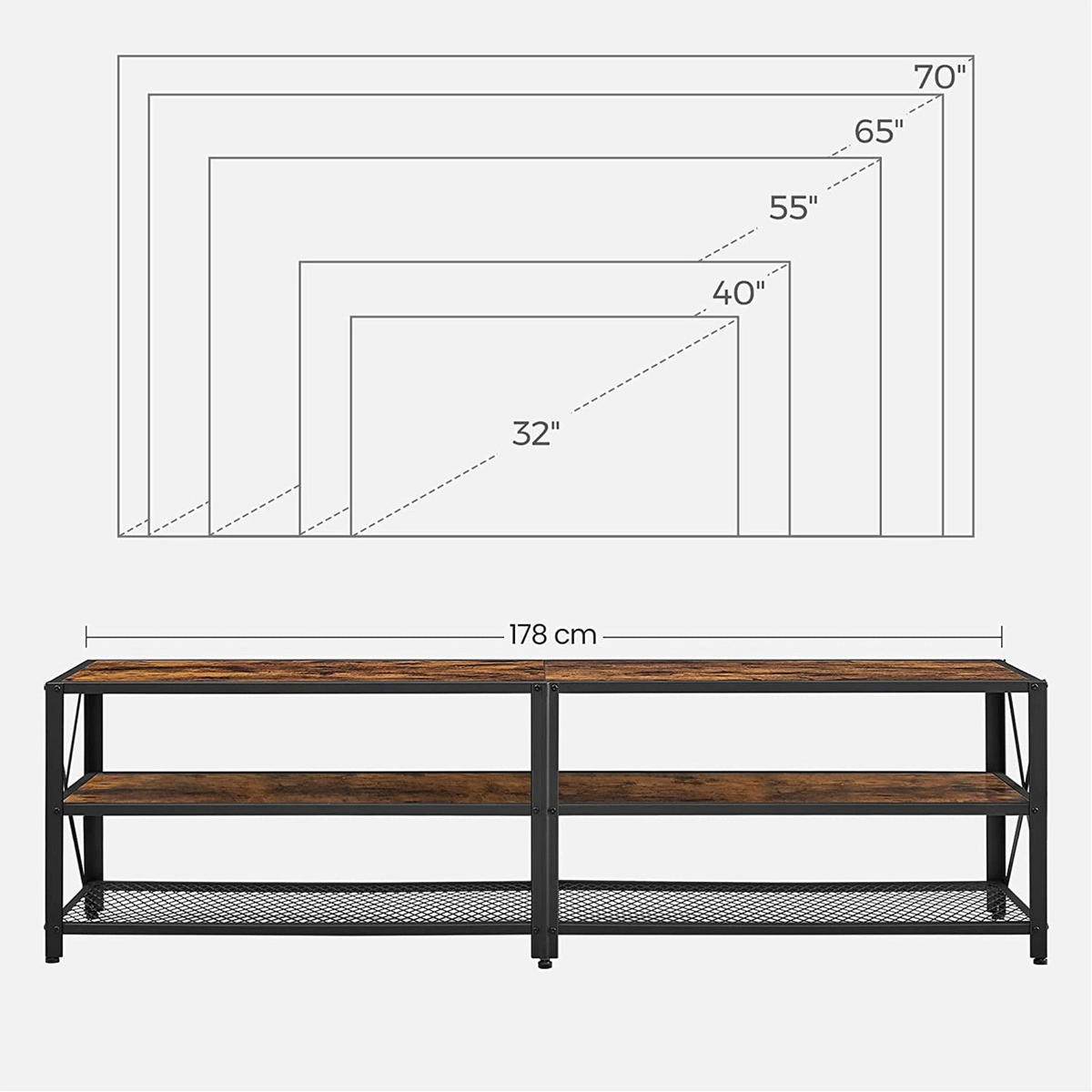 TV-SCHRANK BAMAKO - Braun, Holzwerkstoff (39/52/178cm) - Hansiro