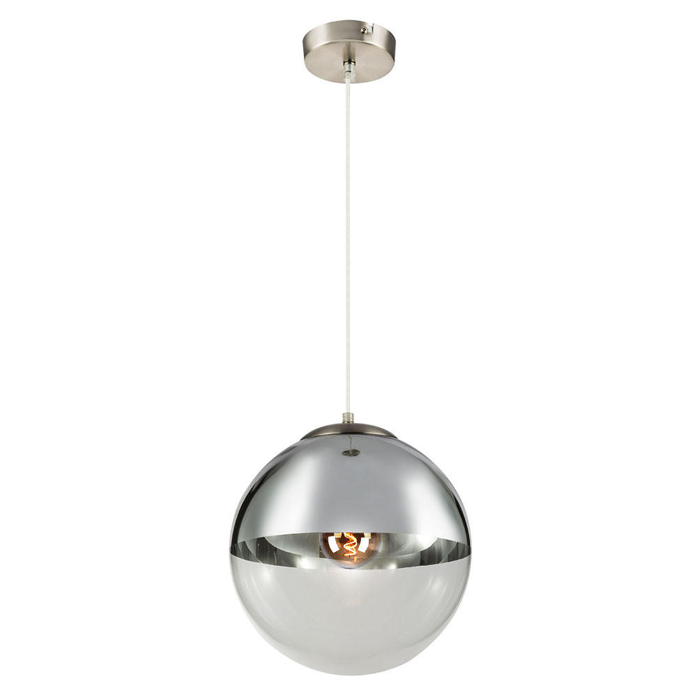 LED HÄNGELAMPE VARUS Silber Transparent - Silberfarben, Glas (30/30/120cm) - Globo Lighting