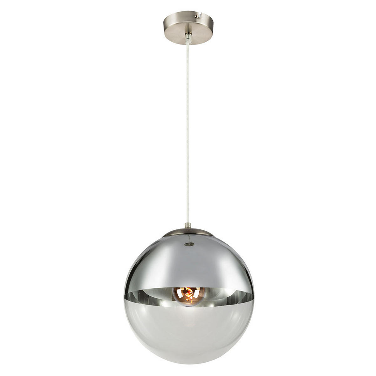 LED HÄNGELAMPE VARUS Silber Transparent - Silberfarben, Glas (30/30/120cm) - Globo Lighting