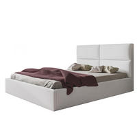 BETT 180x200 - Polsterbett mit Bettkasten und Holzrahmen - Modern Betten - Weicher Jasminstoff - Kollektion Lizbona, Weiß - Weiß, Holz/Kunststoff (180/200cm) - Alpi-Möbel