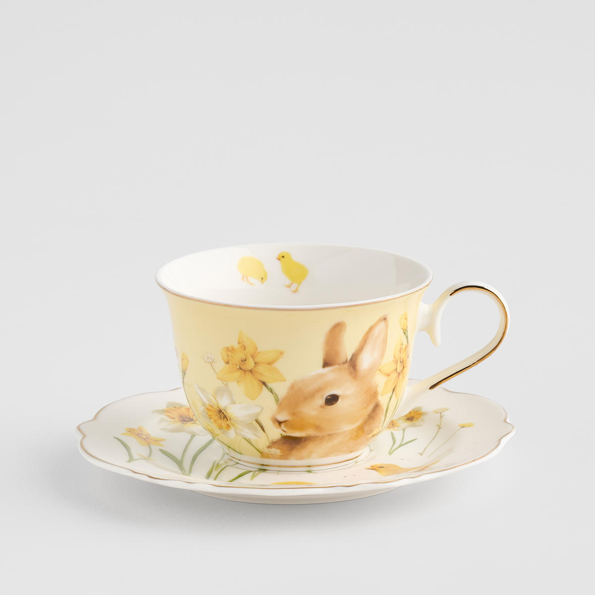 TASSE MIT UNTERTASSE Daffelisbunny - Gelb, Keramik (0.2L) - home&you