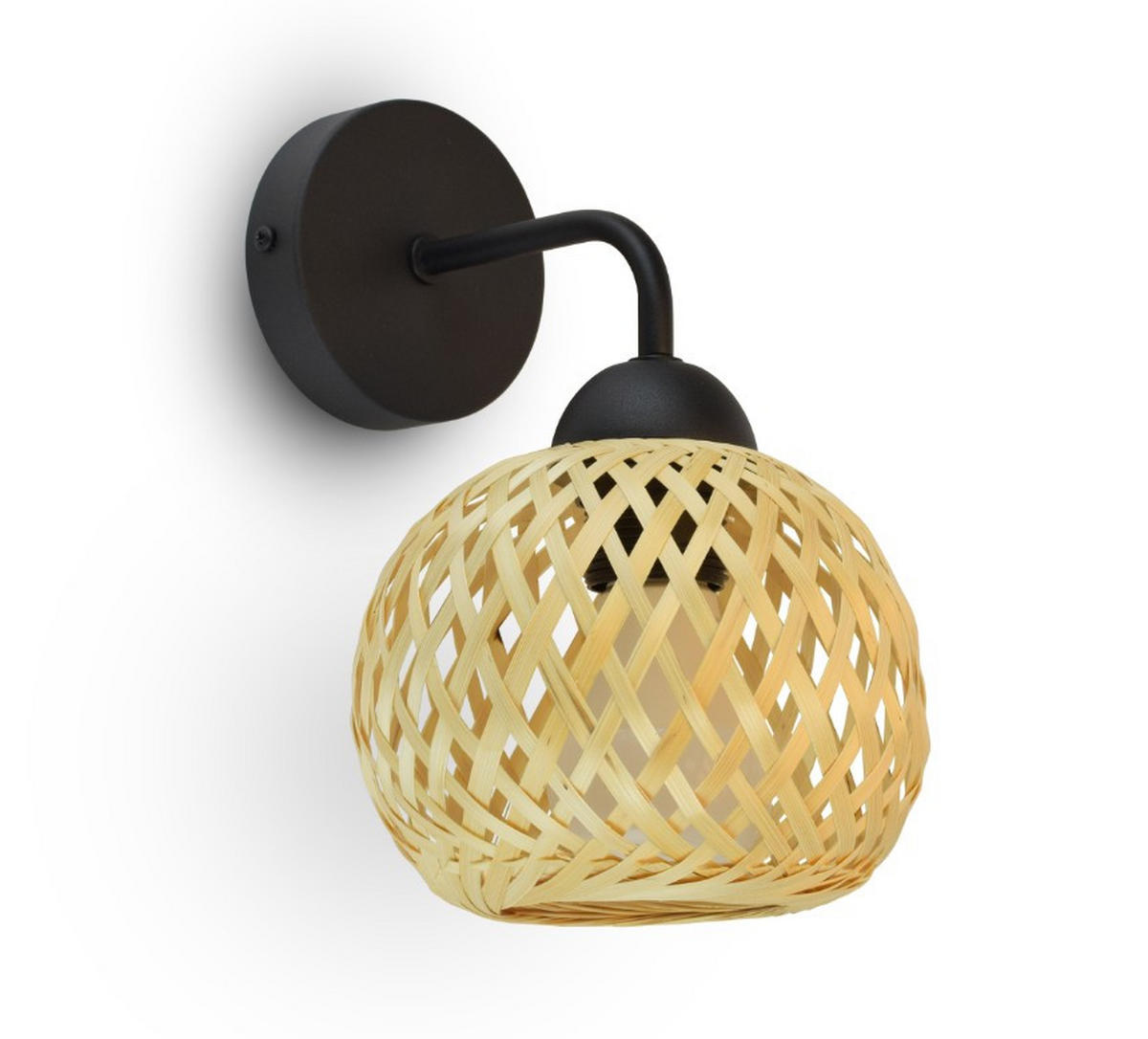 WANDLEUCHTE BOHO - Beige/Schwarz, Holz/Metall (19/25/15cm) - kiki design