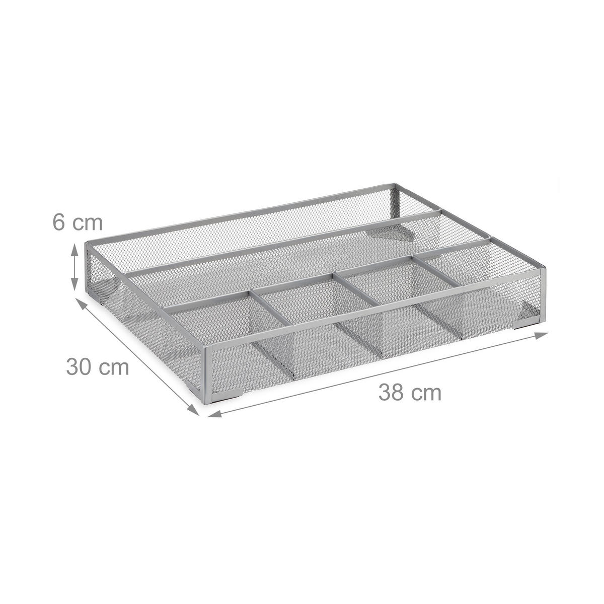 SCHREIBTISCHORGANIZER - Silberfarben, Metall (30/38/6cm) - Relaxdays