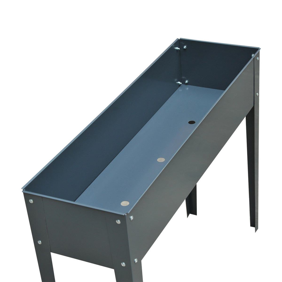 HOCHBEET 100x30x80 cm Metall Füße - Dunkelgrau, Metall (100/80/30cm) - LEBENLANG