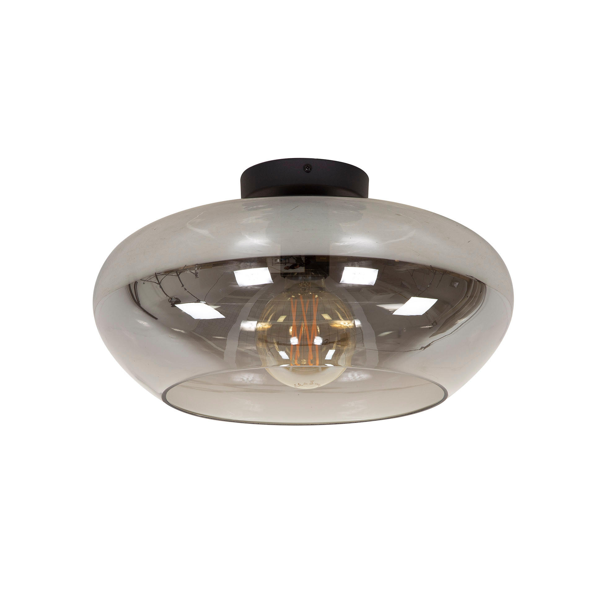 DECKENLEUCHTE Elevate Grau 40/40/22 cm - Grau, Glas (40/40/22cm) - Hoyz Collection