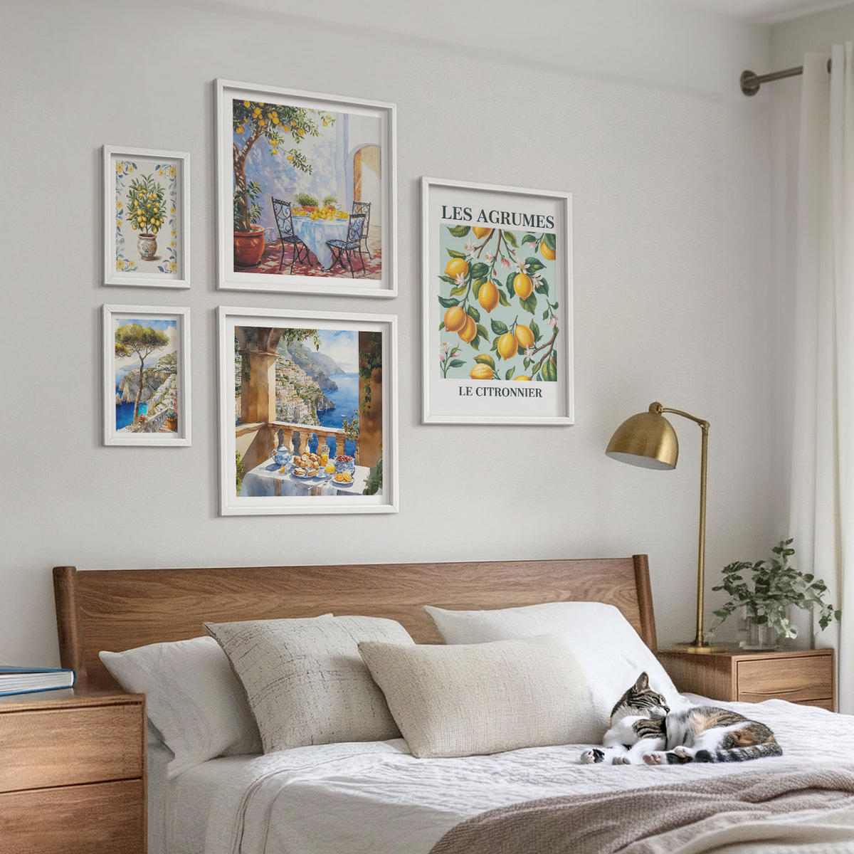BILDER SET 5er Set - 50x50 cm & 20x30 cm & 40x60 cm Weißer Rahmen - Küchenkräuterpflanzen Beschriftungen - Weiß, Kunststoff (40/60cm) - TULUP