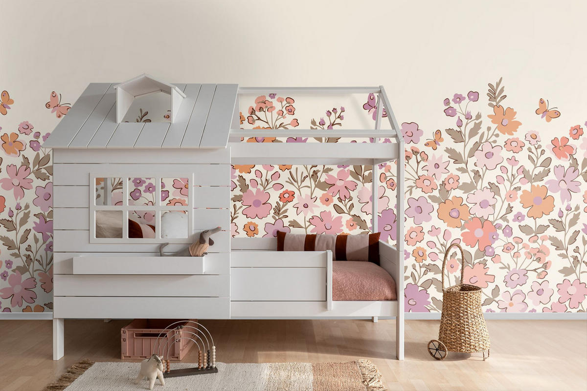 FOTOTAPETE Blumen 2.5 x 2.79 m - Lila, Papier (250/279cm) - ESTAhome