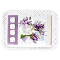 TABLETT Lavendeltraum, rechteckige Melamin Serviertablett 38x26 cm - Flieder, Kunststoff (26/2/38cm) - Lashuma