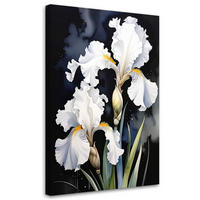 LEINWANDBILDER, Weiße Schwertlilien Blumen Pflanzen Natur - Weiß, Textil (30/45cm) - Feeby