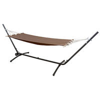 HÄNGEMATTE mit Gestell 335/100 cm, Braun/Schwarz - Schwarz, Metall (100/115/335cm) - Amanka