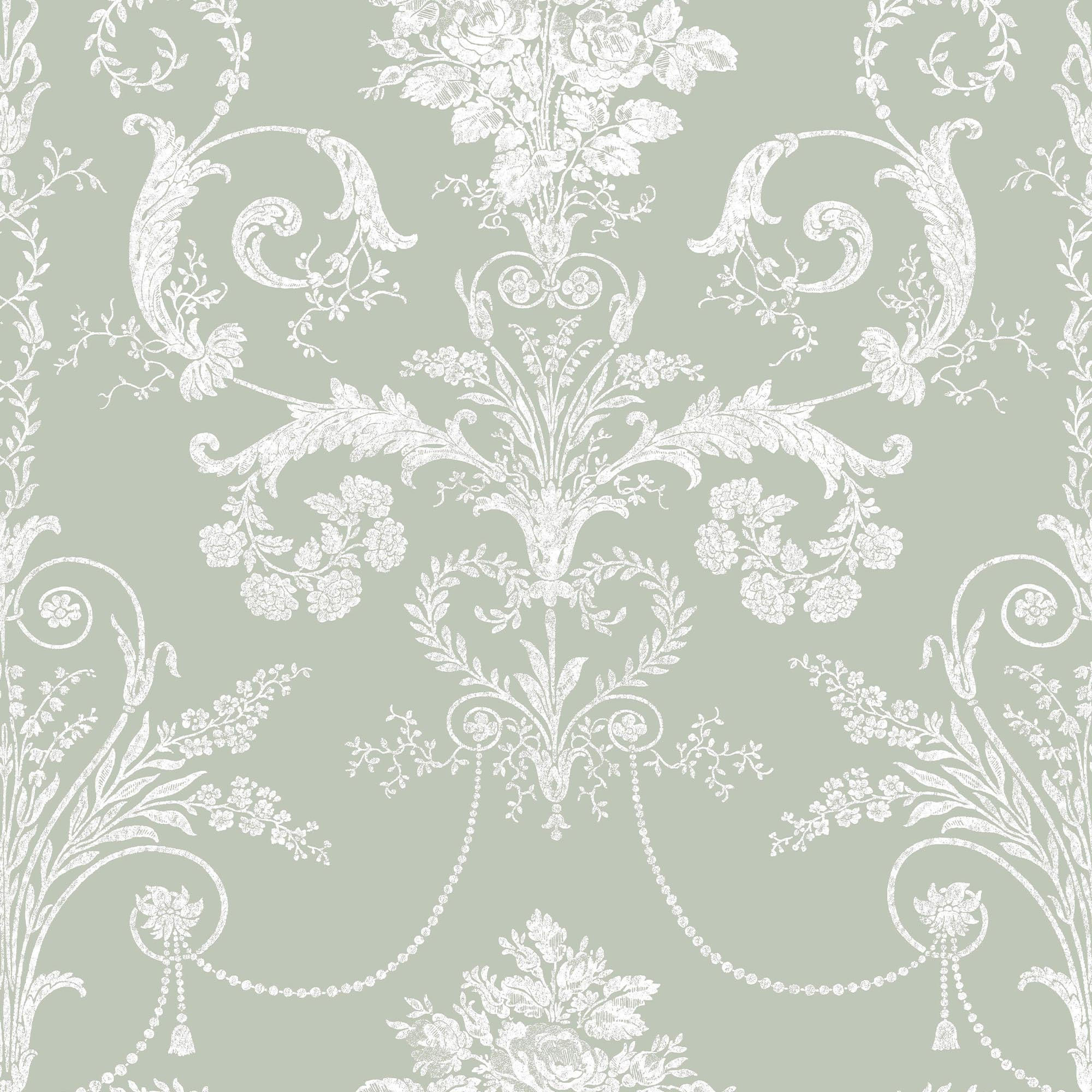 Laura Ashley Vliestapete Grün 52x1000 cm