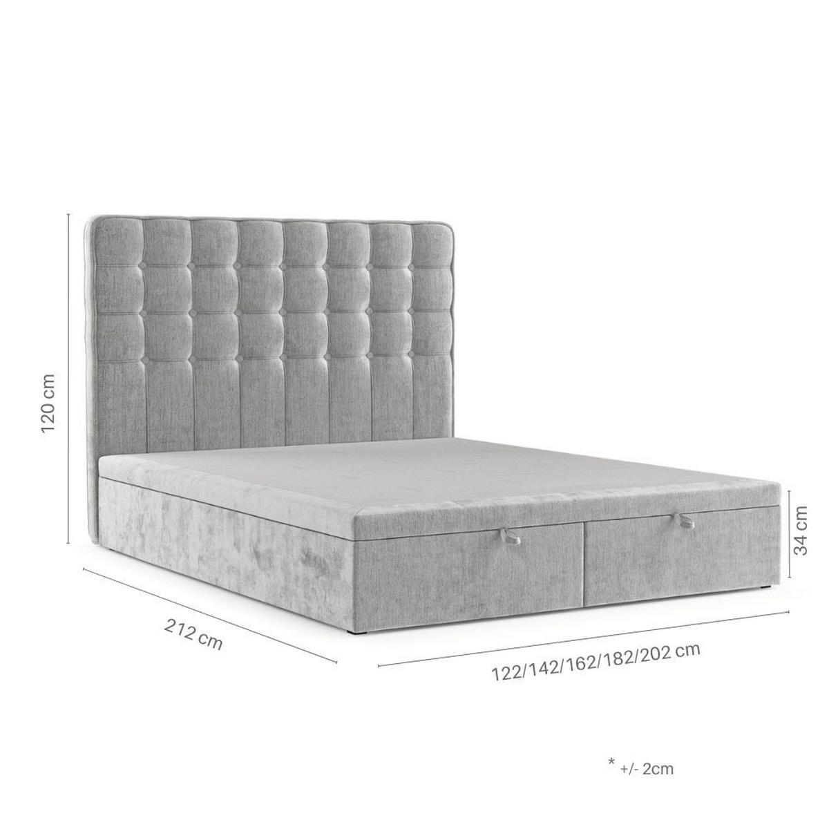 POLSTERBETT Celestia mit Stauraum 120/200 cm Hellbeige im Alta Stoff - Sandfarben/Schwarz, Holz/Holzwerkstoff (120/200cm) - AltaBeds