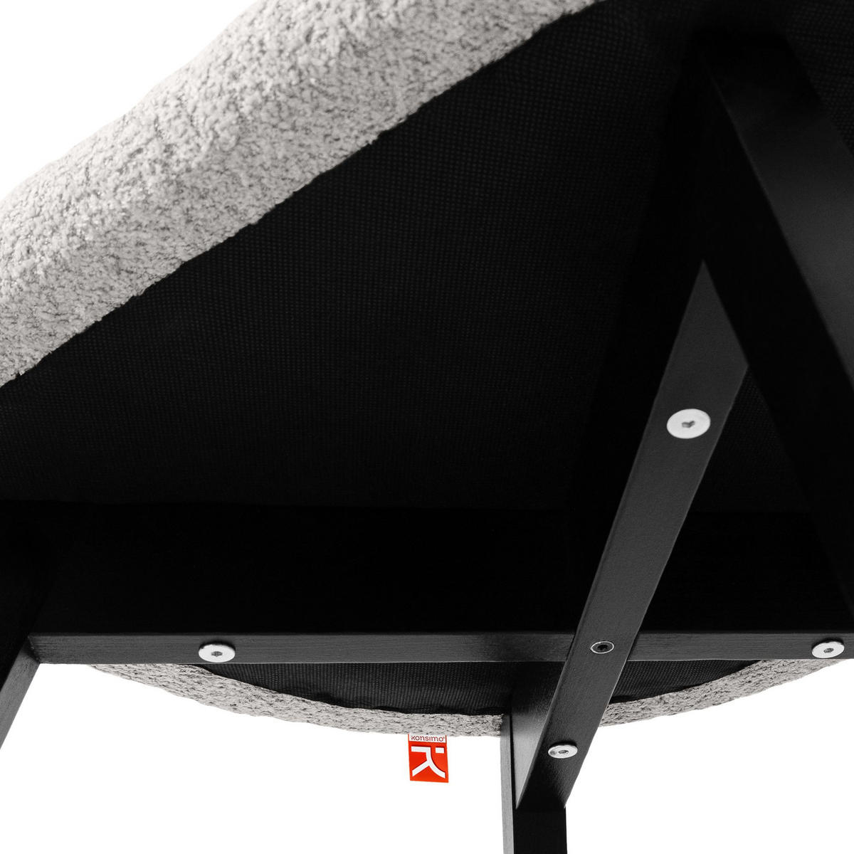 POLSTERSTUHL LONIS Esszimmerstühle 2er Set - Hellgrau/Schwarz, Holz/Textil (55/82/54cm) - KONSIMO®