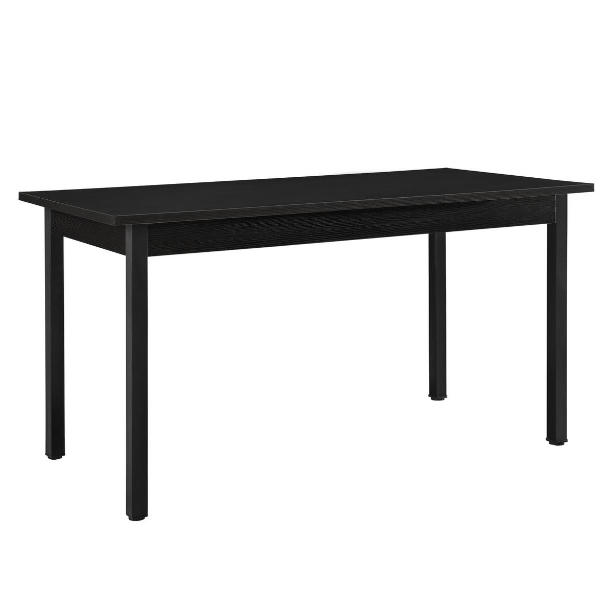 TISCHGRUPPE Bjerkvik - Schwarz, Holzwerkstoff/Textil (140/75/60cm) - [en.casa]