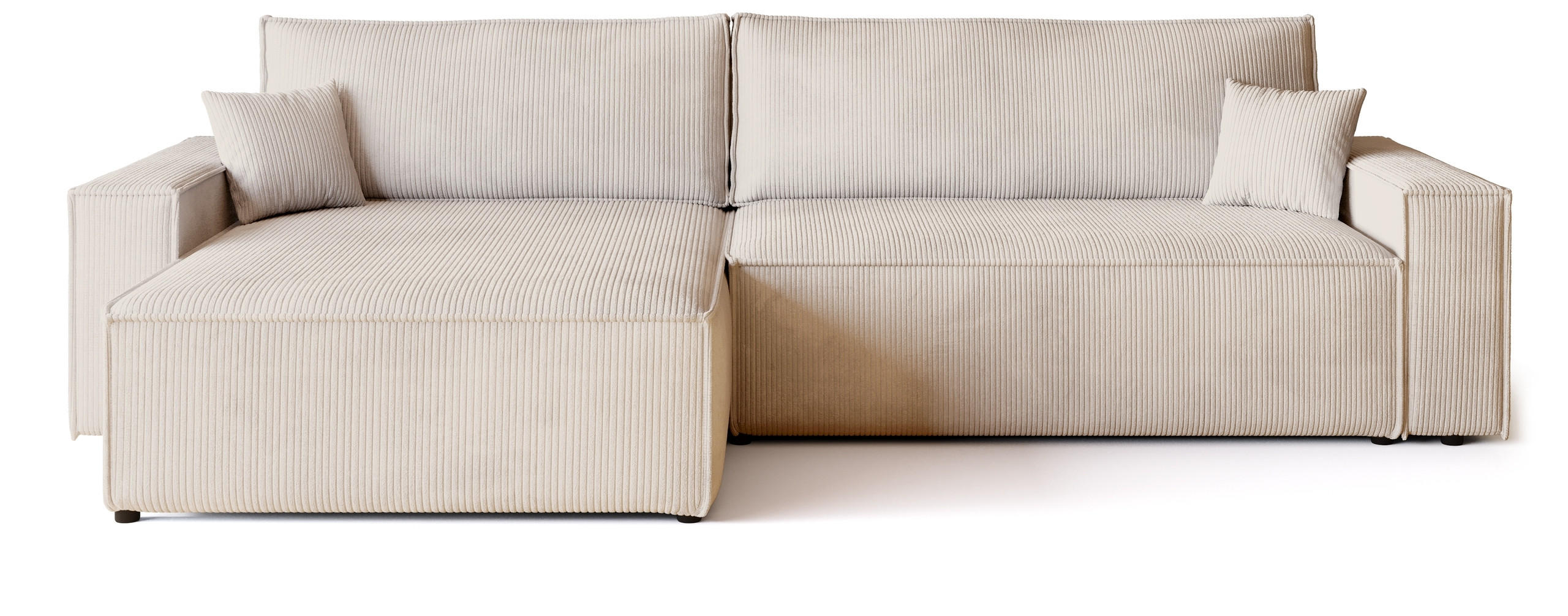 ECKSOFA ADI XL mit Schlaffunktion Vanille Cord - Creme, Textil (272/143cm) - Bromarkt