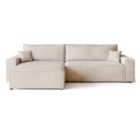 ECKSOFA ADI XL mit Schlaffunktion Vanille Cord - Creme, Textil (272/143cm) - Bromarkt