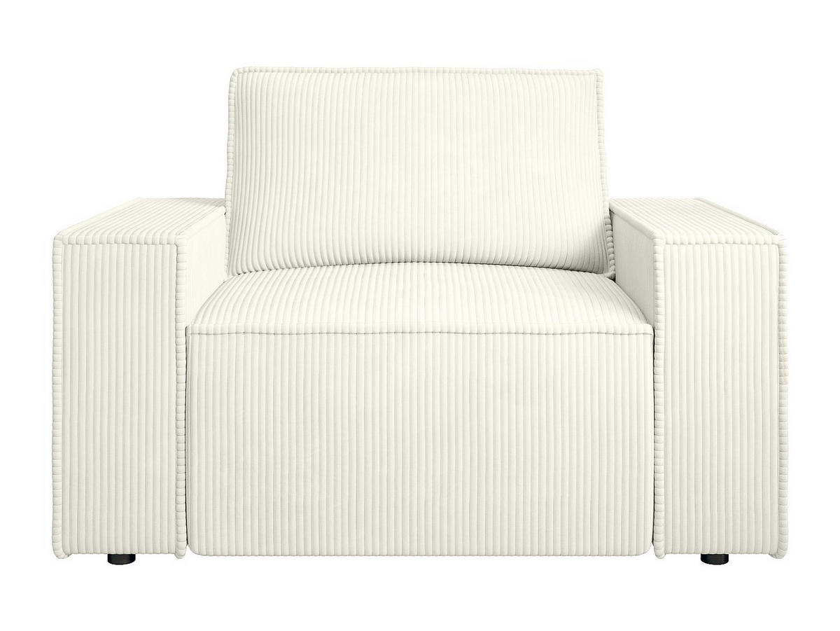 SESSEL mit gerader Rückenlehne - 1 Person-Sitzer - Samt, Stoff - Weiß - - Weiß, Textil (120/85/86cm) - Vente-Unique