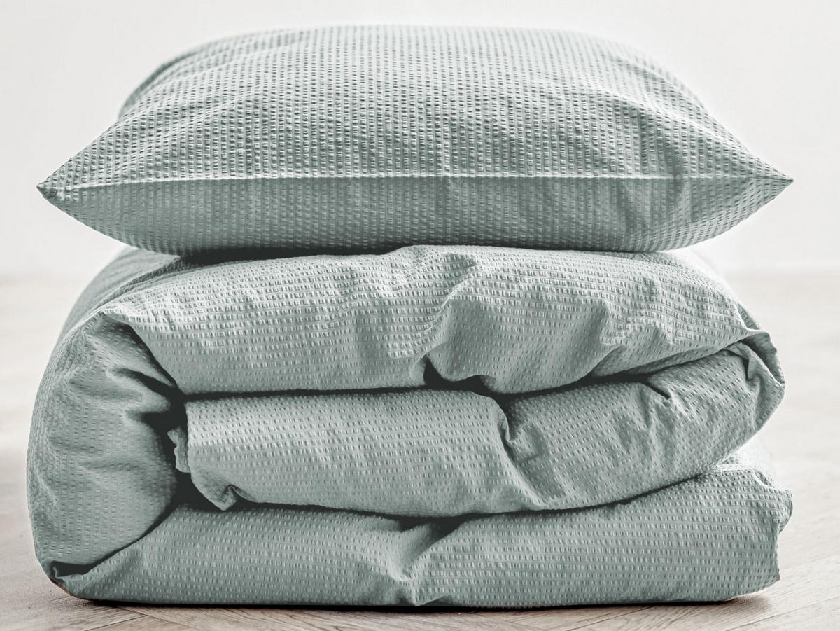 BETTWÄSCHE Wave türkis 135/200 cm Bio-Baumwolle - Türkis, Textil (135/200cm) - Södahl