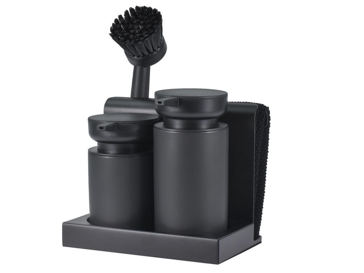 GESCHIRRSPÜLSET Diish schwarz (5-teilig) - Schwarz, Metall (12/26/18cm) - Zone Denmark