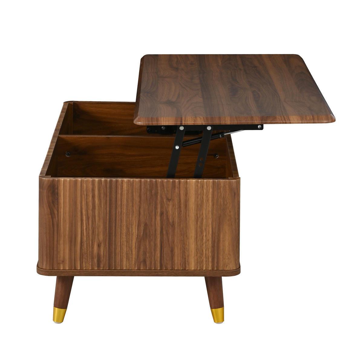 COUCHTISCH 97/52/56,5 cm nussbaum aus MDF höhenverstellbar - Walnussfarben, Holzwerkstoff (97/52/56.5cm) - OKWISH