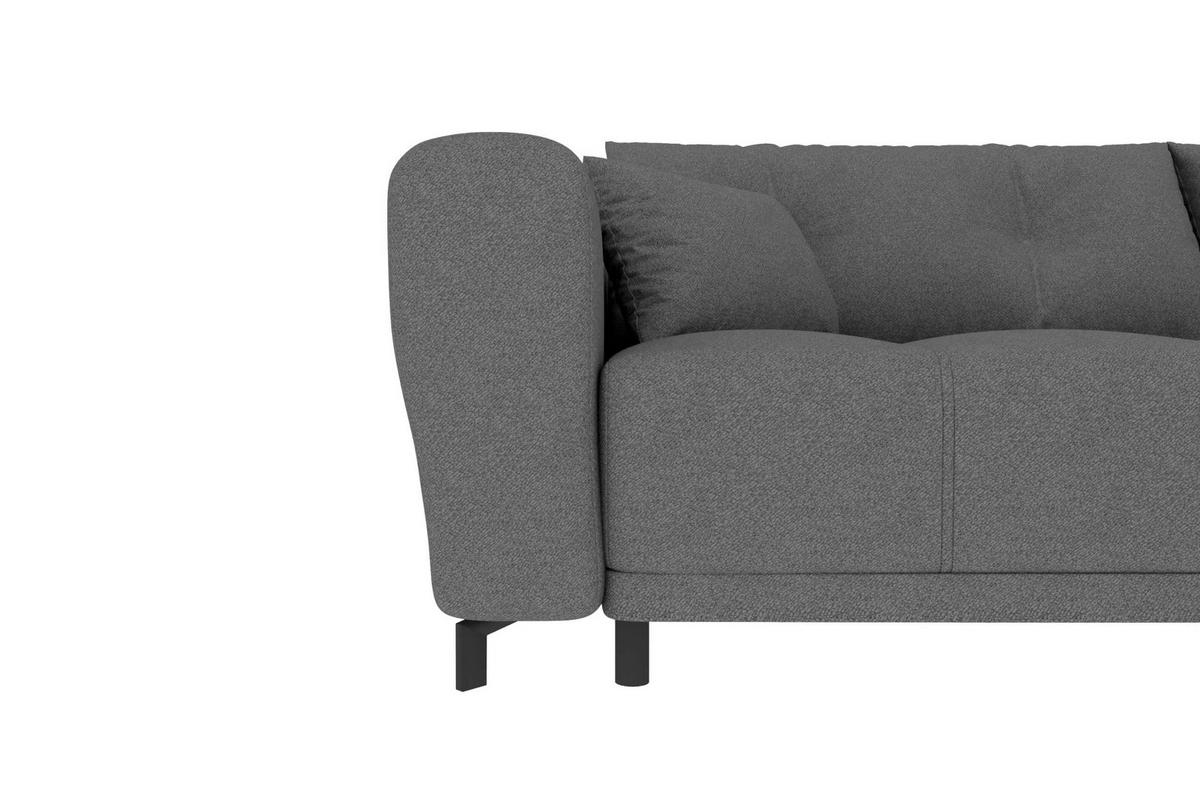 ECKSOFA Massimo Strukturstoff Anthrazit inkl. Schlaffunktion Rechts - Anthrazit/Schwarz, Textil/Metall (246/177cm) - 99rooms