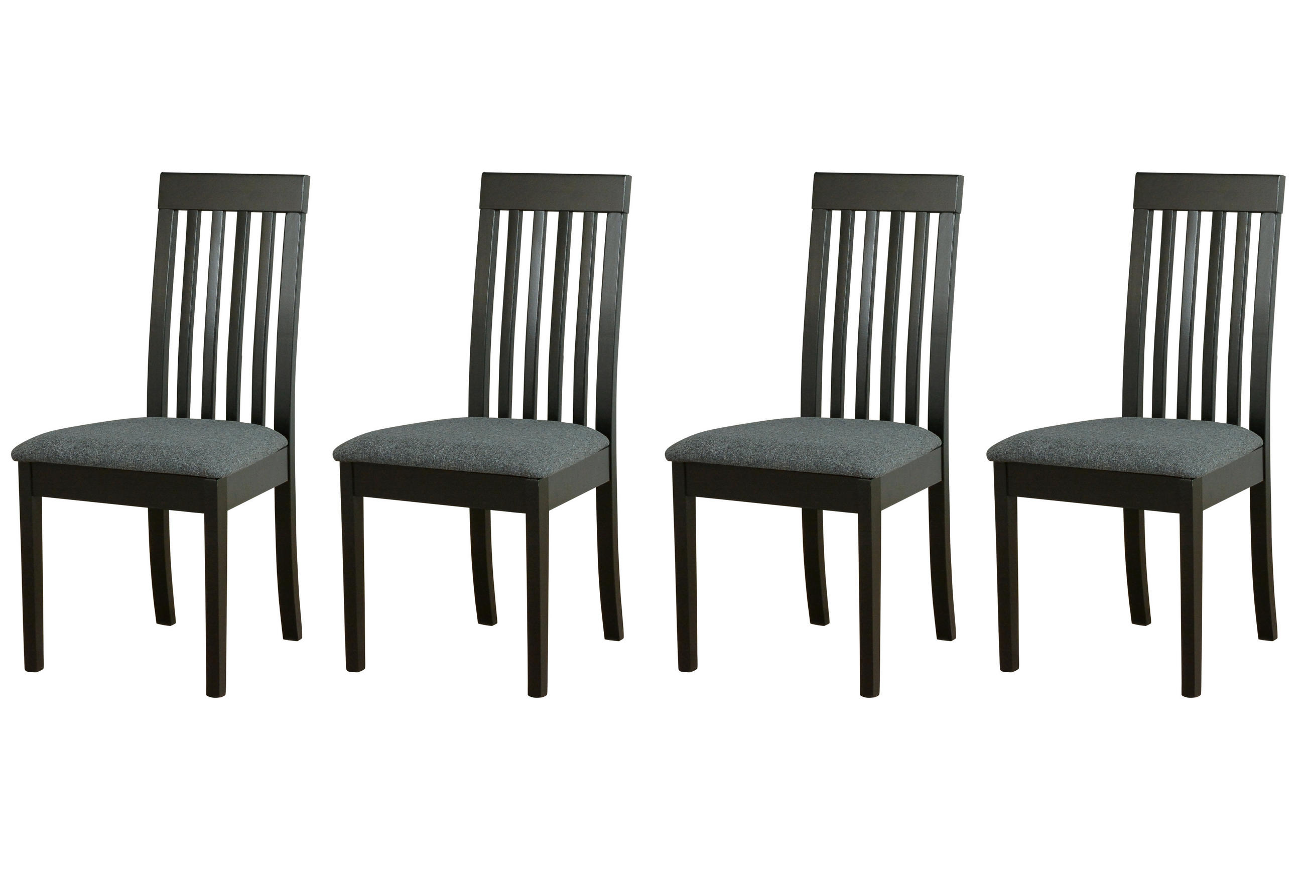 STUHL Roma 9 (4er Set) - Dunkelgrau/Schwarz, Holz (47/96/43cm) - Leaf Design