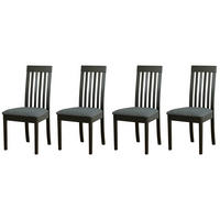 STUHL Roma 9 (4er Set) - Dunkelgrau/Schwarz, Holz (47/96/43cm) - Leaf Design
