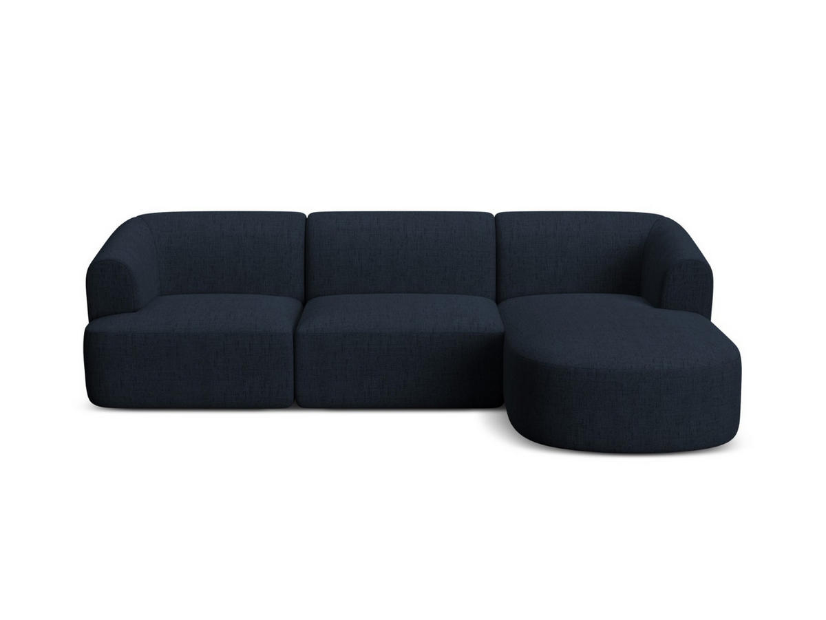 MODULARES-ECKSOFA rechts Campi aus strukturiertem Stoff königsblau 4 Sitzplätze - Dunkelblau, Textil (156/256cm) - Cosmopolitan Design
