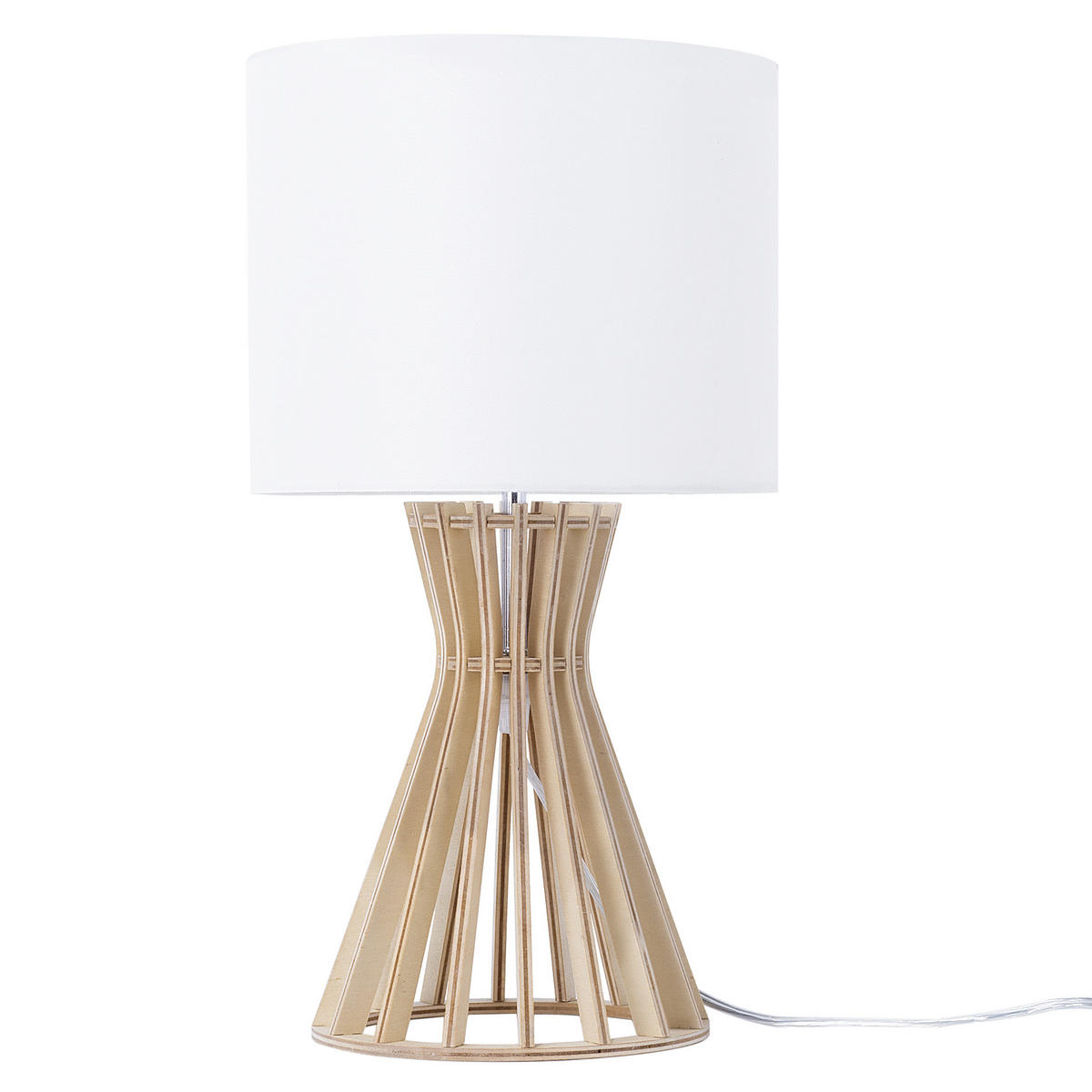 TISCHLAMPE Carrion 27/27/37 cm - Weiß, Holzwerkstoff (27/27/37cm) - Beliani