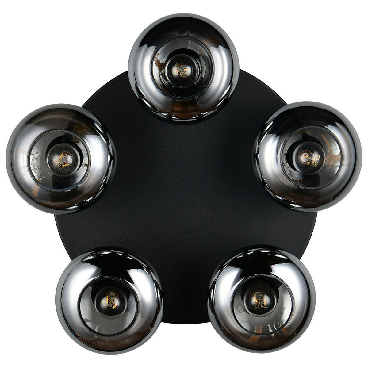 DECKENLEUCHTE Schwarz Matt - Schwarz, Glas (49/49/15cm)