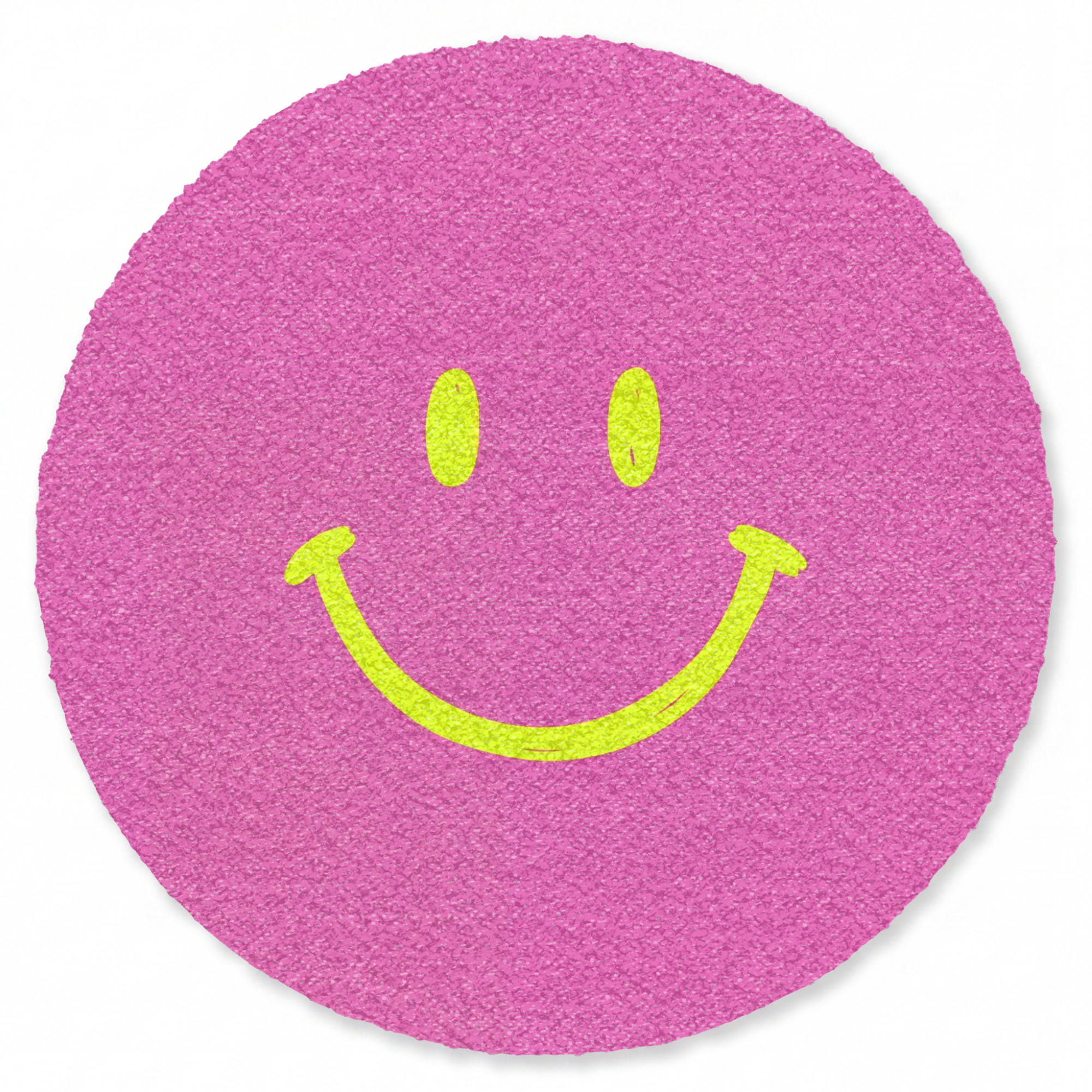 TEPPICH - Smiley - Fröhlich - Rosa - 120x120 cm - Pink, Kunststoff/Textil (120/0.4cm) - OnlyWow