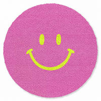 TEPPICH - Smiley - Fröhlich - Rosa - 90x90 cm - Pink, Kunststoff/Textil (90/0.4cm) - OnlyWow