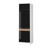 KÜCHENSCHRANK Fame-Line Schwarz Eiche hochglanz 60 cm - Schwarz Hochglanz/Schwarz, Holzwerkstoff (60/206.8/58.1cm) - Vicco