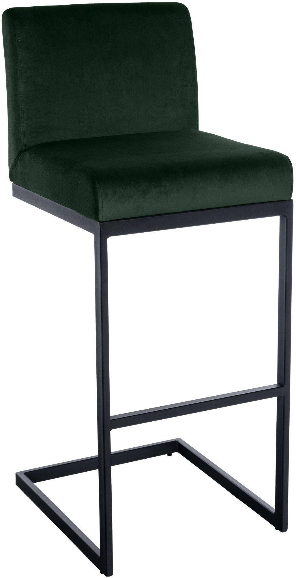 BARHOCKER Samt Grün - Schwarz/Grün, Textil/Metall (43/104/53cm) - CLP