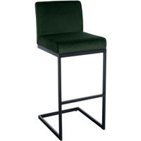 BARHOCKER Samt Grün - Schwarz/Grün, Textil/Metall (43/104/53cm) - CLP
