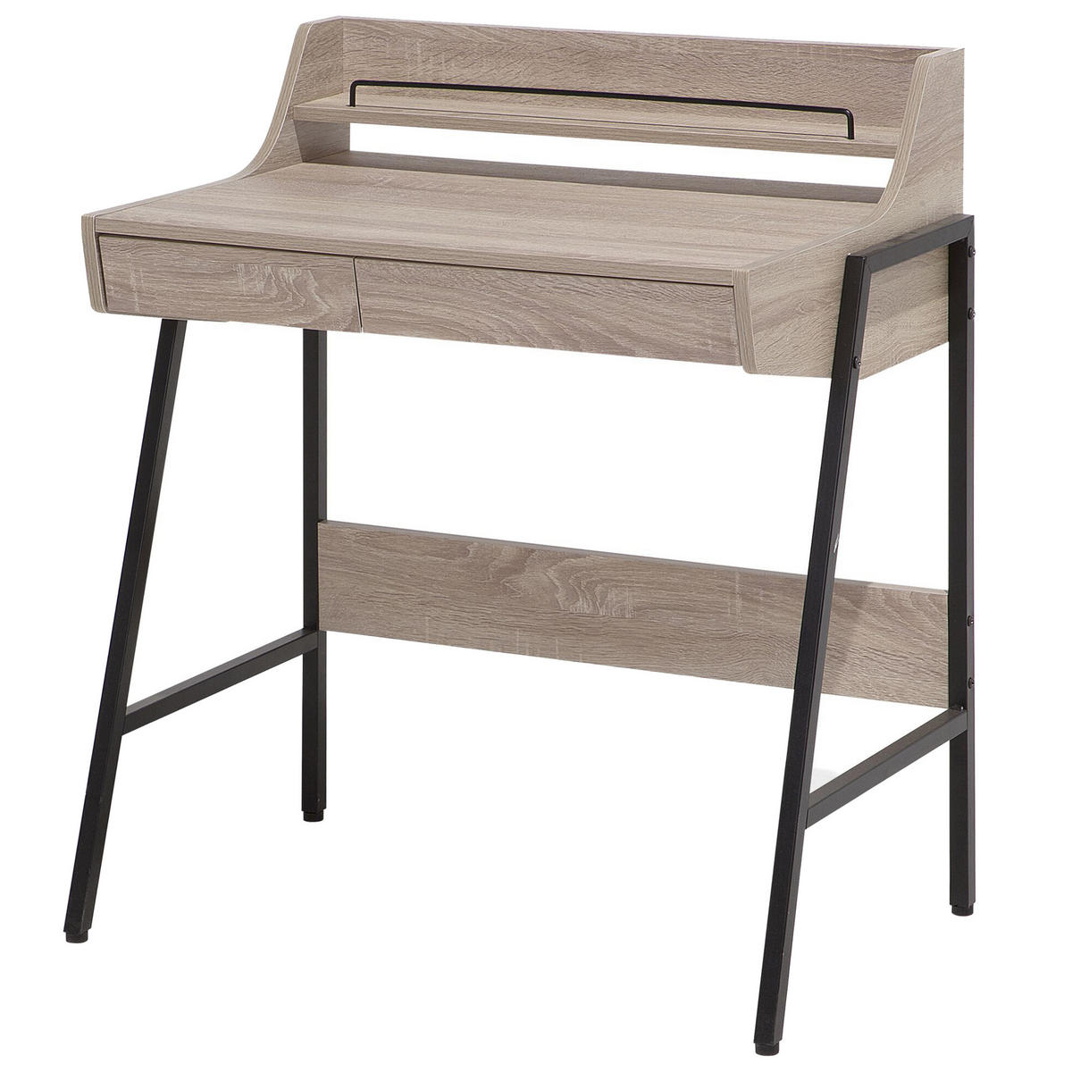 SCHREIBTISCH heller Holzfarbton 77/46/89 cm Broxton - Hellgrau, Holzwerkstoff (46/77/89cm) - Beliani