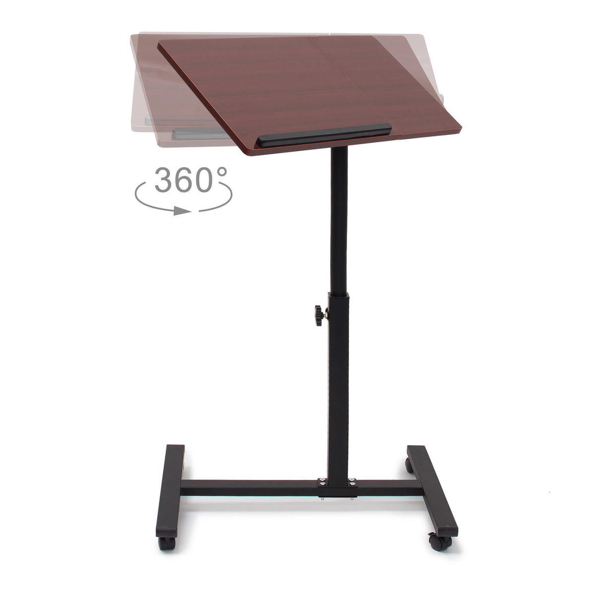 LAPTOPTISCH Rot höhenverstellbar - Braun, Holzwerkstoff/Metall (40.5/60/95cm) - Relaxdays