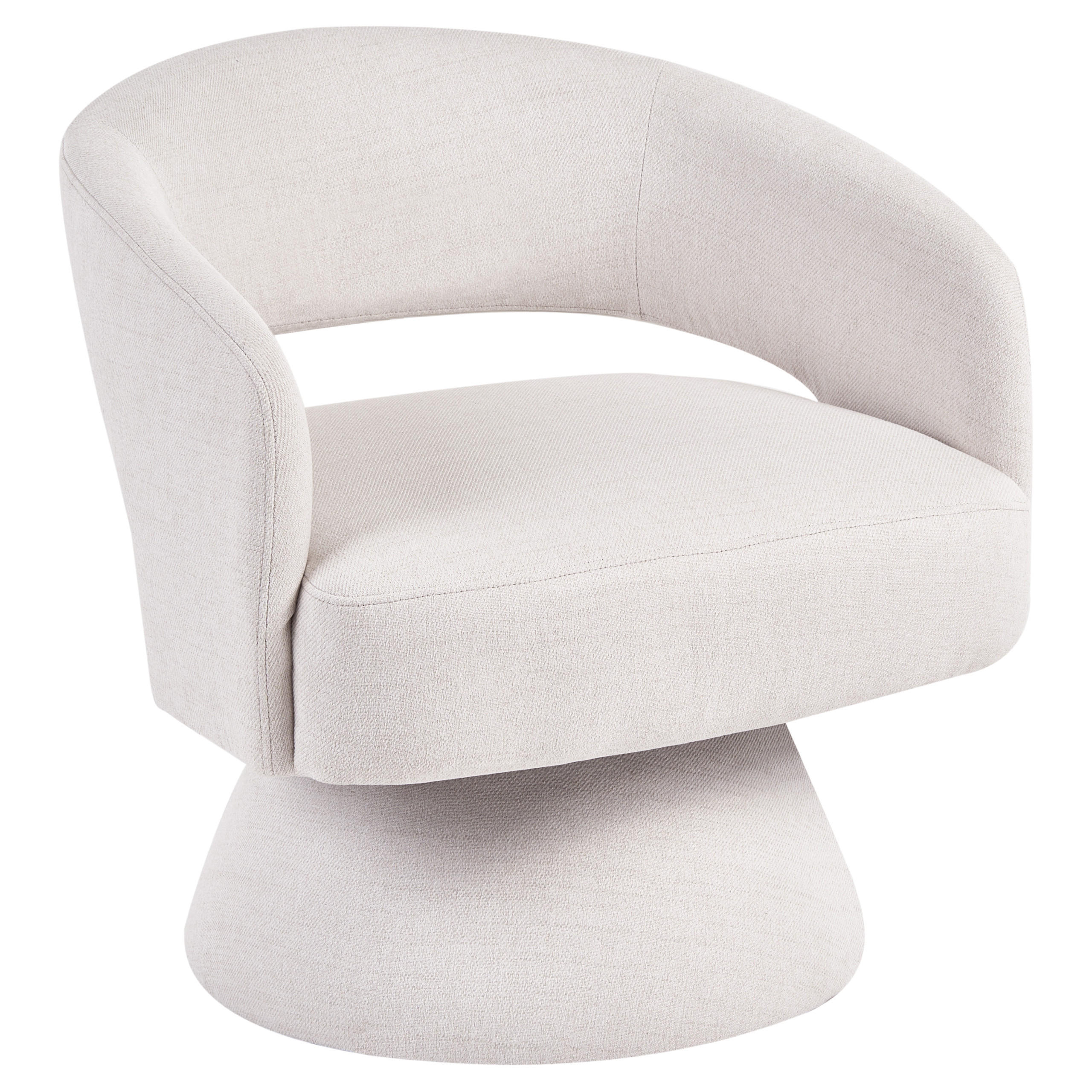DREHSESSEL Cremeweiß Eidal - Weiß, Textil (68/71/68cm) - Beliani