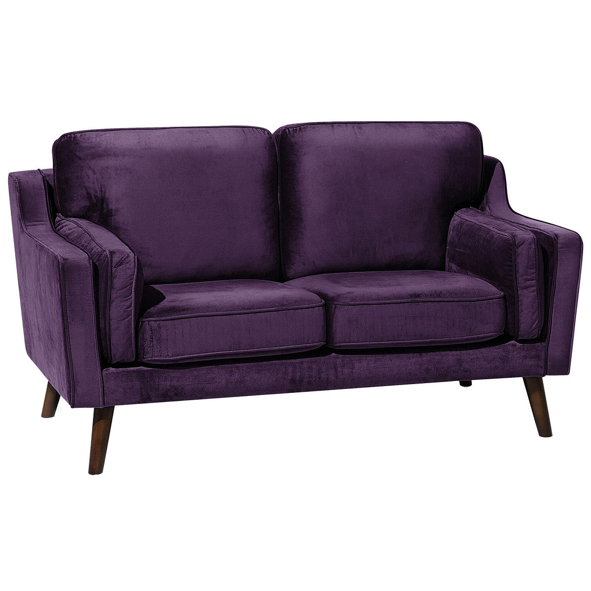 2-SITZER-SOFA Samtstoff Violett Lokka - Violett, Textil (150/85/83cm) - Beliani