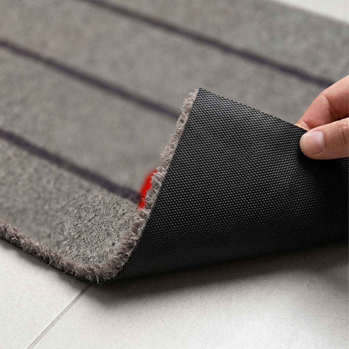 ROHOŽ - sivá, textil/plast (60/40cm) - Relaxdays